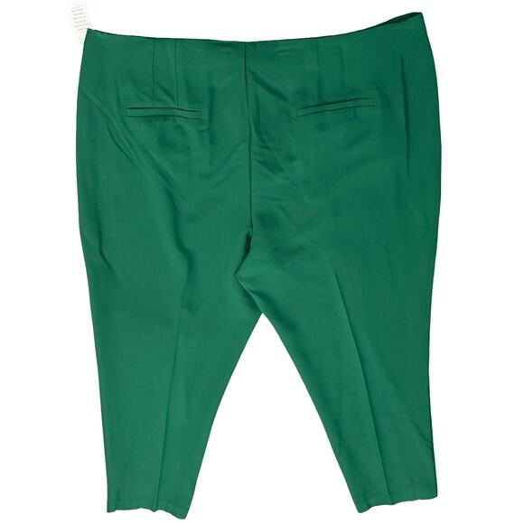 Eloquii Hunter Green Stretch Slacks Trousers Tapered Leg size 28 NEW Tags - Picture 2 of 9